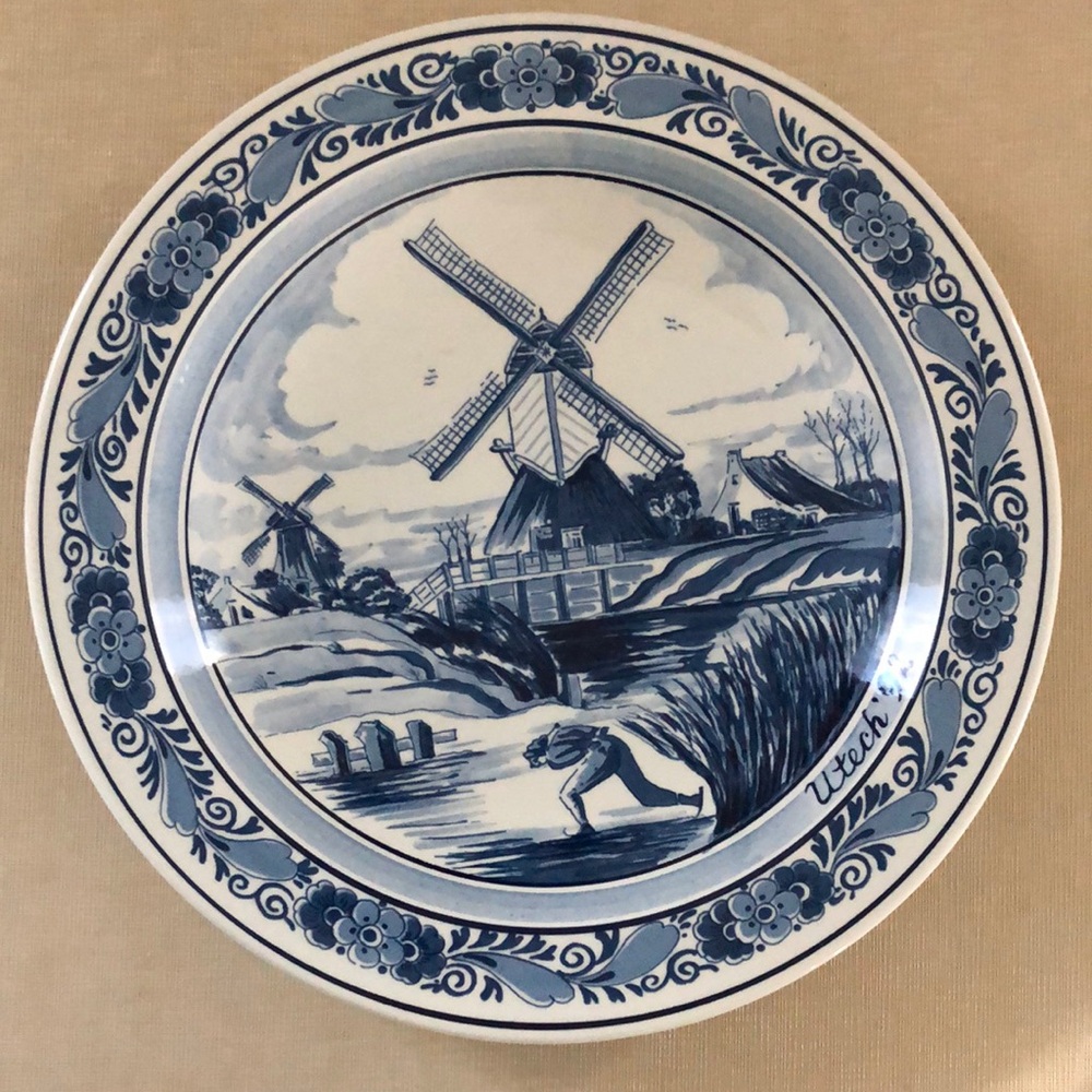 Delft Blue Plate Bowl Holland Hanging Display Decor
